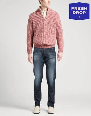 RRP €210 EMPORIO ARMANI J75 Jeans W30 L34 Blue Button Fly Faded - Imagem 1 de 4