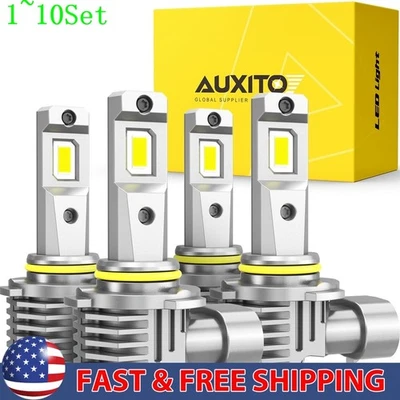 Combo 9005 y 9006 Faros LED Bombillas de haz alto bajo 6500K Blanco Brillante 1-10 Juego Foto 1 de 4