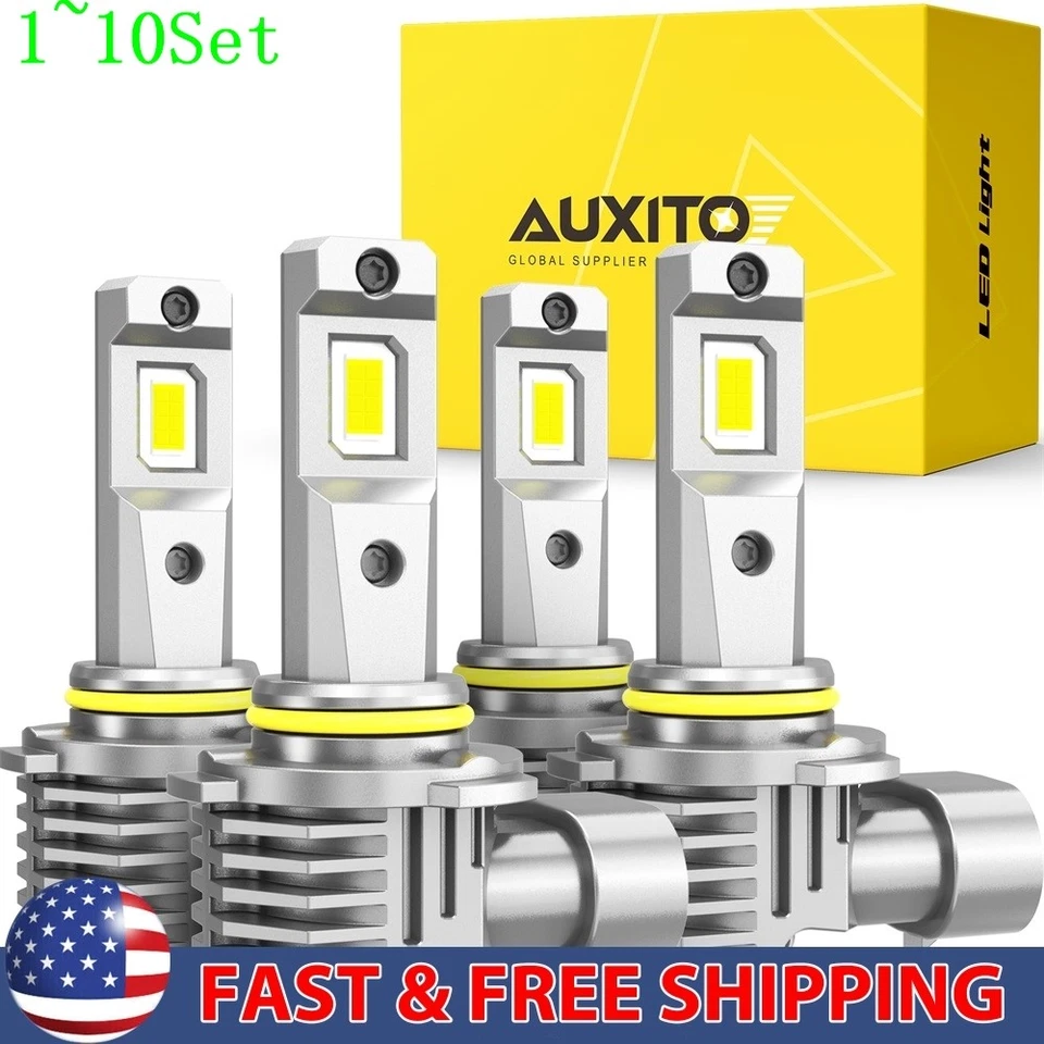 Combo 9005 y 9006 Faros LED Bombillas de haz alto bajo 6500K Blanco Brillante 1-10 Juego Foto 1 de 4