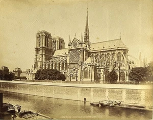 Original Late 19th Early 20th Century Photo of Notre Dame, Paris 28x22cm (H) - Picture 1 of 2