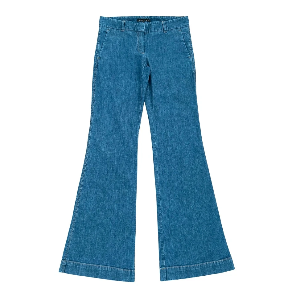 Theory Denim Flare Trouser Jeans Size 4 Designer Business Casual Going Out - Image 1 of 4