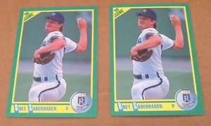 Bret Saberhagen Kansas City Royals 1990 Score Error and Corrected Cards - Picture 1 of 2