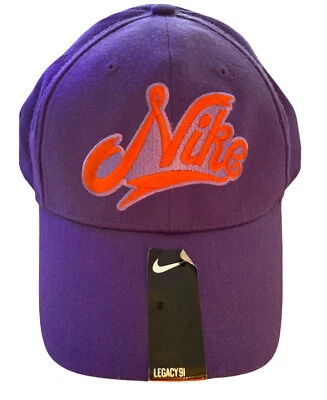 Gorra ajustada juvenil Nike Legacy91 talla única púrpura/naranja bordada mezcla de lana nueva con etiquetas Foto 1 de 4