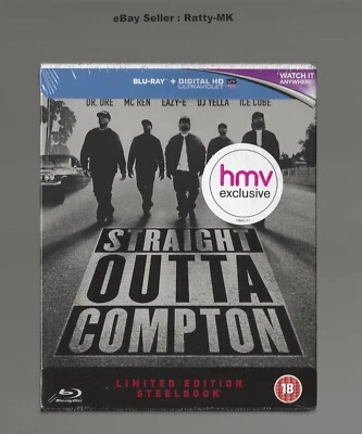 STRAIGHT OUTTA COMPTON - UK EXCLUSIVE BLU RAY STEELBOOK - NEW & SEALED - Image 1 of 4