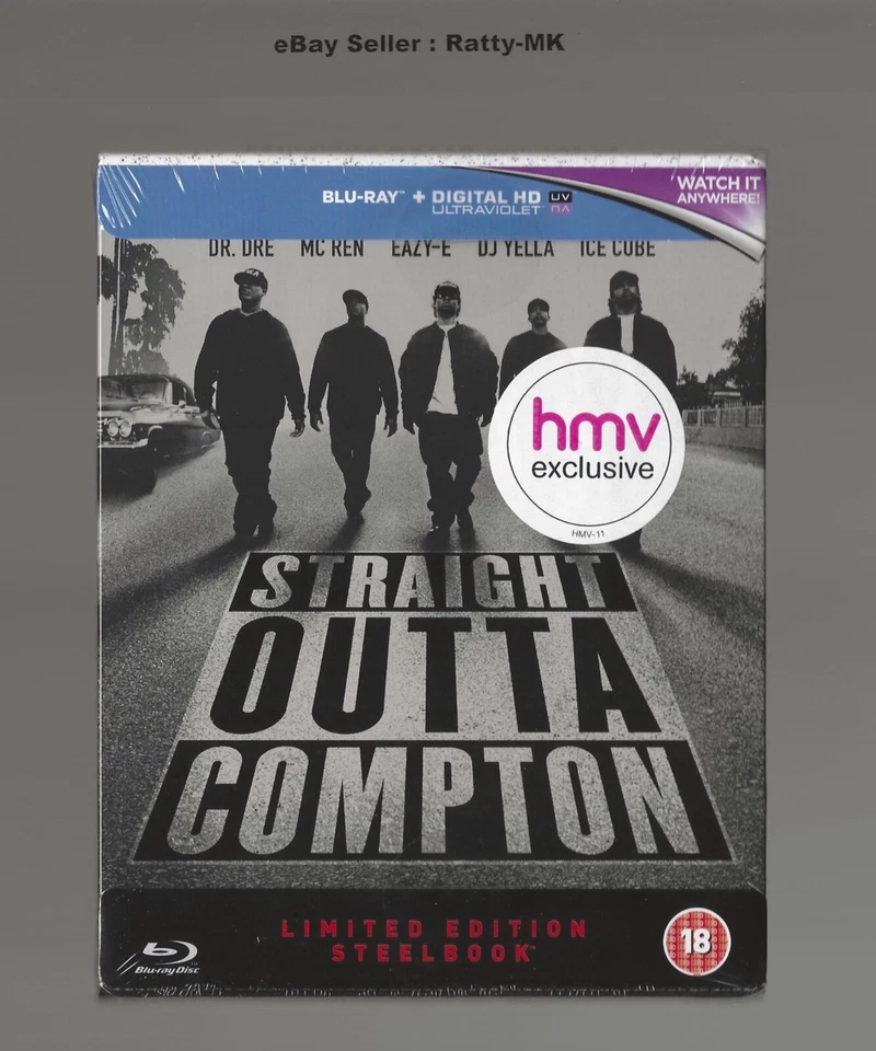 STRAIGHT OUTTA COMPTON - UK EXCLUSIVE BLU RAY STEELBOOK - NEW & SEALED - Image 1 of 4