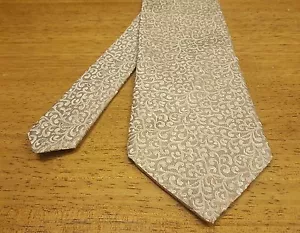 Men's Calvin Klein Gold Beige Floral Pattern Silk Tie Necktie - Picture 1 of 4