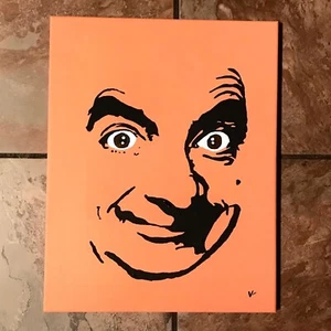 Rowan Atkinson Mr Bean Blackadder POP Art 11x14 Leinwand Gemälde Basel Original - Bild 1 von 3