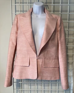 CHANEL Coco Cuba Pink Silk Blazer Hook-Eye Closure Pockets France Size 38 US 6 - Picture 1 of 22