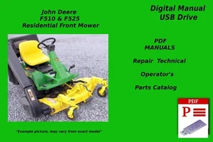 John Deere F510 F525 Mower Technical & Operator Manual Set + Parts Catalog USB - Picture 1 of 1