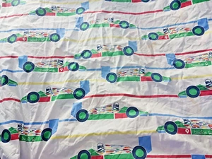 UNITED COLORS OF BENETTON Race Car Twin Fitted Sheet RARE Vintage FIND 1980's - Foto 1 di 19