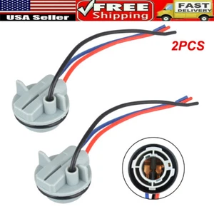 2pcs 1157 2357 LED Bulb Socket Stop Brake Turn Light  Harness Wire Pig Tail Plug - Picture 1 of 10