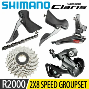 Shimano Claris R2000 2X8 Speed Road Bike Group Groupset Shifters Cassette 12-25T - Picture 1 of 10