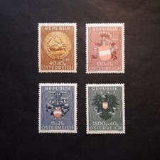AUSTRIA 1949/ STEMMI, SERIE C/TA DI 4 VALORI INTEGRI MNH**