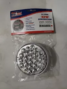 US01-42212 4" ROUND RED LED STOP / TAIL TURN LIGHT WITH CLEAR LENS 12V - Picture 1 of 2