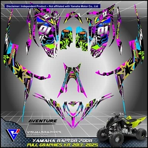YAMAHA RAPTOR 700 700R 2013 2014 2015 to 2025 GRAPHICS KIT DECALS STICKERS ATV - Bild 1 von 1