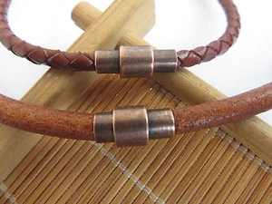 Antiguo tapón magnético con extremo de barril de cobre para 3 mm 4 mm 5 mm cable de cuero artesanías - Imagen 1 de 7