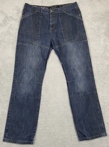 BURTON London Dungaree Jeans Size W38 L34 Mens Blue Denim Cotton Straight Leg - Picture 1 of 13