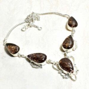 Brown Aventurine Gemstone Ethnic Handmade Necklace Jewelry 32 Gms AN 59160