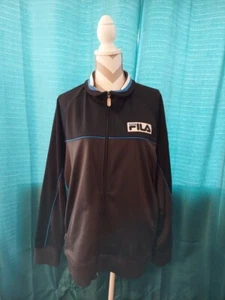 Fila Sport Track Jacket Italia Coat Black Green Red and White Stripes Size L - Picture 1 of 7