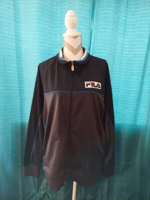 Fila Sport Track Jacket Italia Coat Black Green Red and White Stripes Size L - Image 1 of 4