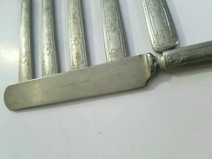 Antique Rogers Nickel Silver INS237 Grenoble Gloria Pattern 6 KNIVES Knife - Picture 1 of 3