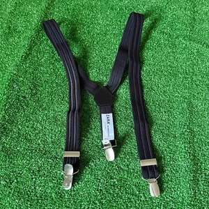 Zara Solid Black Adjustable Elastic Metal Clip Closure Granpa Style Suspender - Picture 1 of 11