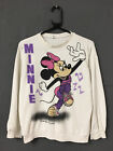 Rare Vintage 80's Retro Minnie Mouse Disney White Sweater Pullover Top Size 12