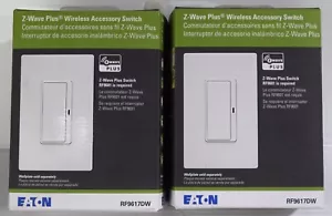 LOT OF 2 - EATON RF9617DW-BX-LW Z-Wave Plus White Wireless Switch - NEW - Picture 1 of 4