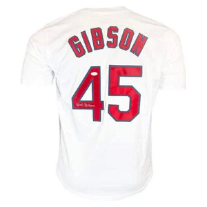 Bob Gibson Signed St. Louis White Button Up Baseball Jersey (JSA) - Picture 1 of 3