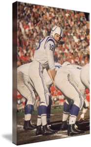 Art sur toile - Johnny Unitas obtient l'instantané photo vintage football NFL, 2 tailles - Photo 1 sur 15
