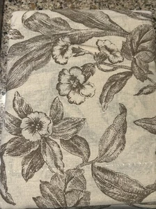 Vintage Louis Hornick Curtain Panels Jackie Khaki Floral NEW 80”x 81” Cotton Tab - Picture 1 of 9