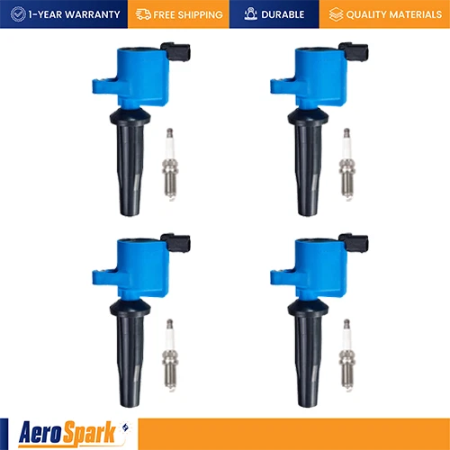 4 Performance Ignition Coil & Spark Plugs for 2003-2007 Ford Focus 2.3L I4 UF621 - Imagen 1 de 1