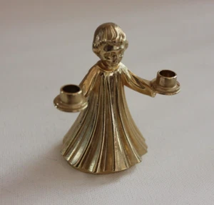 Kind Kerzenhalter Messing 188g vergoldet Engel Tischdeko alt vintage - Bild 1 von 6