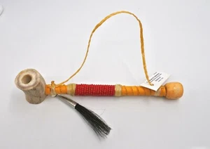 Native American Handcrafted ceremonial 6 inches Smokable Peace Pipe Red 6 Inch - Picture 1 of 3
