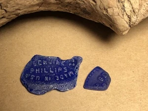 Original Atlantik Meer Glas blau Phillips Flaschenboden #69 - Bild 1 von 3