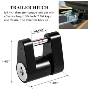 1PC Trailer Boat Hitch Coupler Lock Dia 1/4" Span 3/4" with 2 Keys Universal - Bild 1 von 8