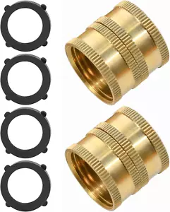 2 Garden Hose Connectors, 3/4" Dual Swivel Female-Female Hose Adapter - Picture 1 of 6