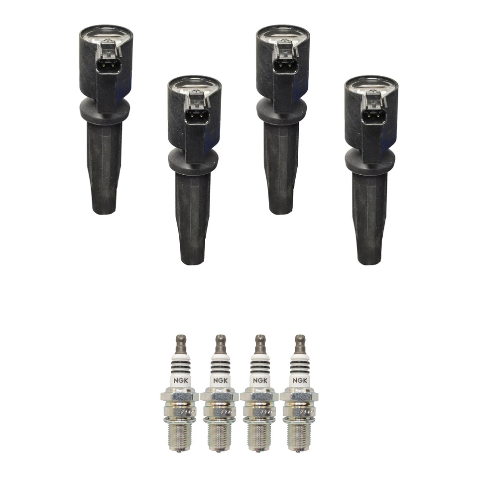 Denso 4 点火线圈 4 NGK 铱火花塞套件 适用于 3 Escape Focus L4 — 第 1/1 张图片