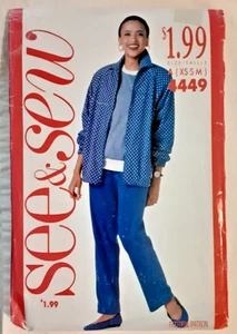 Vintage OOP Butterick Pattern 4449 Misses' Jacket, Top & Pants Sewing Project H - Picture 1 of 2