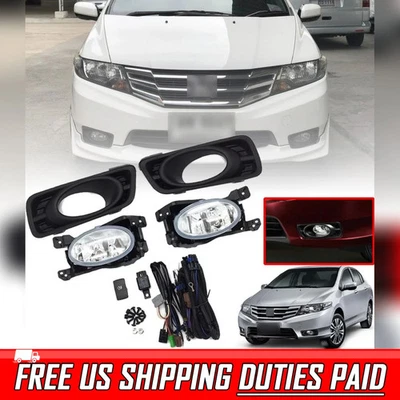 FOG LAMP SPOT LIGHT BLACK COVER SET KIT FOR HONDA CITY 2012 2013 2014 SEDAN - Image 1 of 4