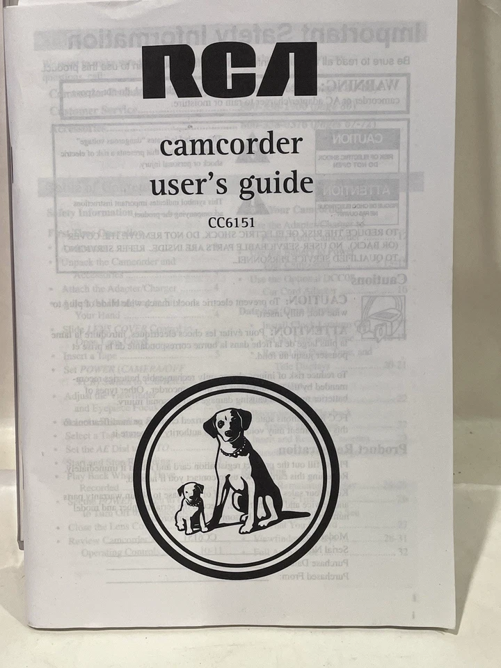 Guía del usuario para la videocámara RCA CC6151 Foto 1 de 1