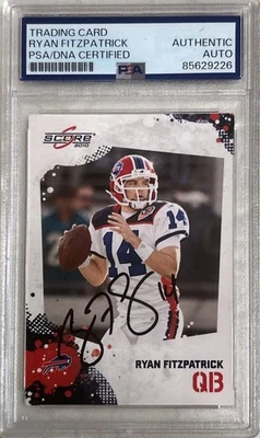 2010 Panini Score #36 Ryan Fitzpatrick Signed Card Bills Football PSA/DNA - Image 1 of 2