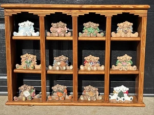 12 (zwölf) Monate des Jahres Keramik Teddybär Figuren handbemalt Vintage lesen - Bild 1 von 17