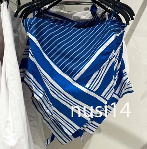 ZARA NUEVO TOP BANDEAU DE LINO A RAYAS CON HOMBROS DESCUBIERTOS AZUL BLANCO 4772/110/044 - Imagen 1 de 2