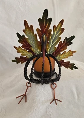 "Candelabro votivo de pavo de metal de 6"" para cuidador de acción de gracias otoño otoño" Foto 1 de 4