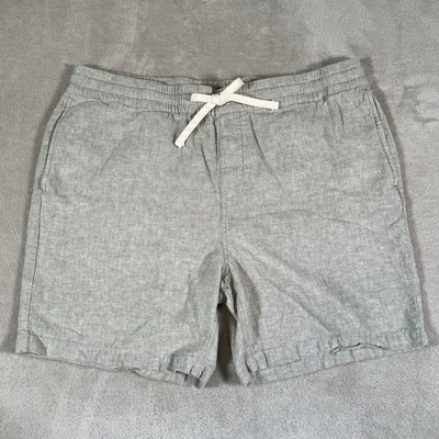 J. Crew Shorts Men's Size XL Gray Linen Blend Dock 7" Inseam Drawstrings Casual - Image 1 of 4