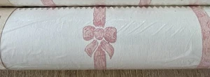 2 Vintage C&A Wallcoverings Pink Lacey Ribbons Bows Girls Wallpaper Rolls UO - Picture 1 of 5