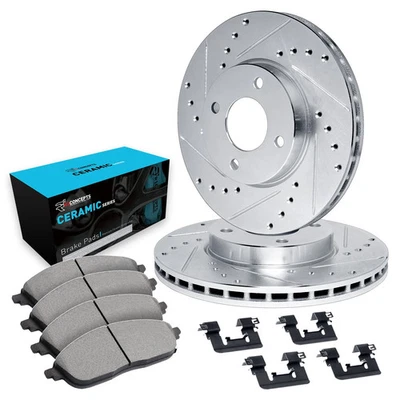 For Audi 5000 80 eLINE Series Drilled & Slotted Front Brake Kit w Ceramic Pads - Изображение 1 из 3