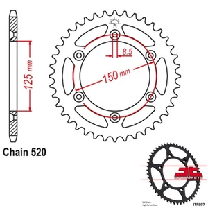 JT Sprockets Steel Rear Sprocket 520 Pitch 50 Tooth Husaberg FS650C (2005-2008) - Picture 1 of 2