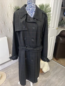 Centigrade Checked Trench Coat Black/Rust RRP £80 4XL New - Picture 1 of 15
